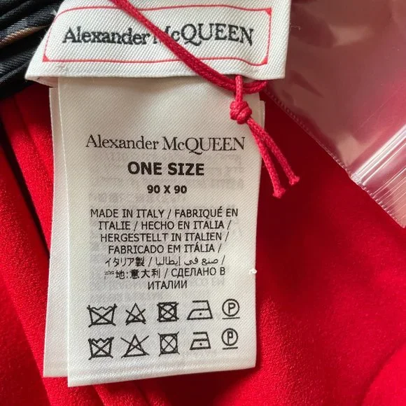 Black Silk Flower Biker Scarf from ALEXANDER MCQUEEN